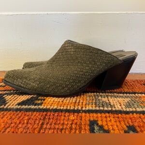 Green Suede Coldwater Creek Mules - 90s classic